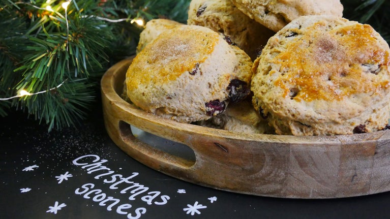 Christmas scones at Fountains Abbey, Yorkshire
